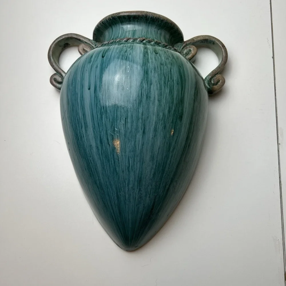 Faux Drip Glaze Wall Vase 12
